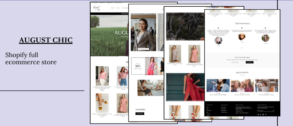 Shopify store portfolio screenshot 2